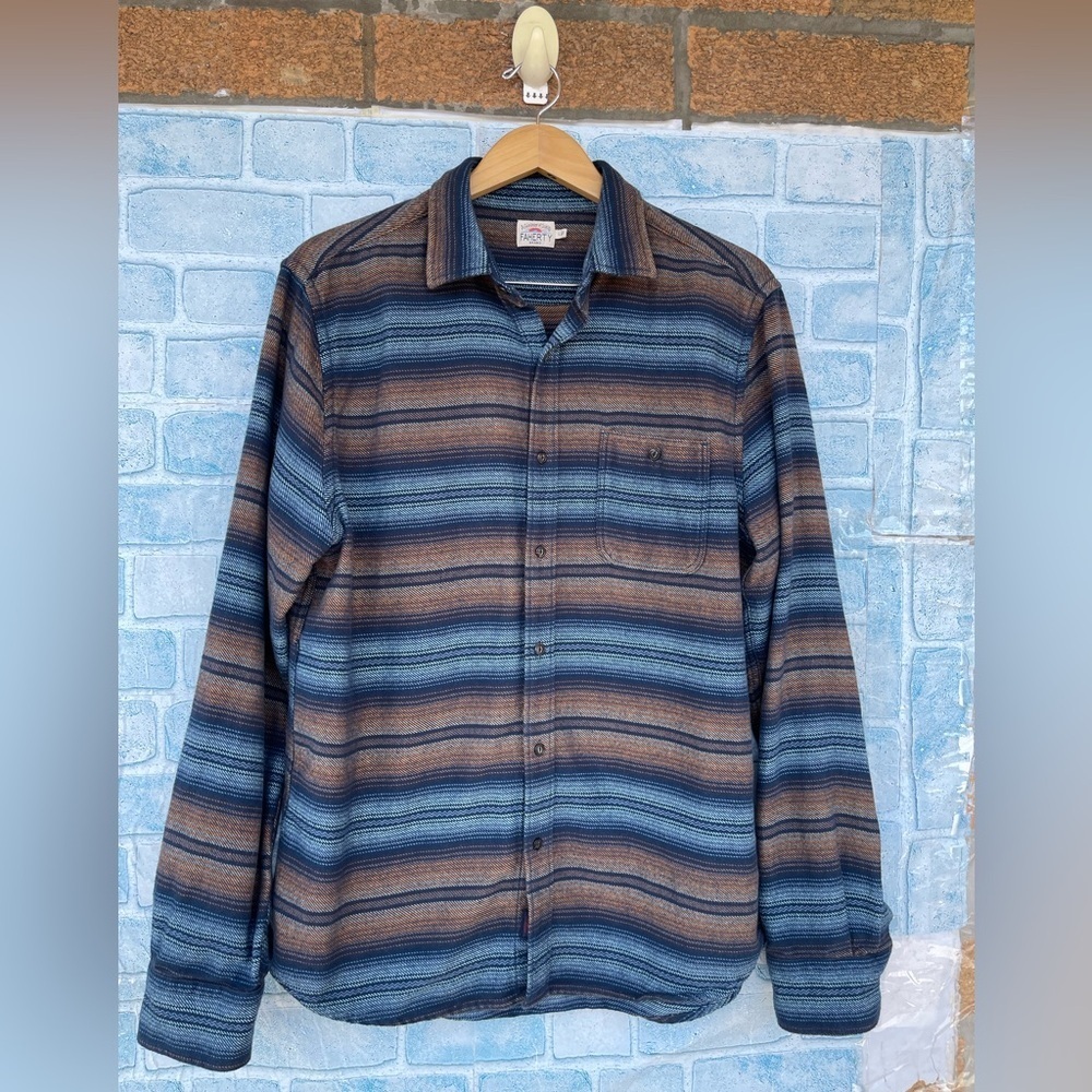 FAHERTY Seaview Shirt in Deser Sunset Large